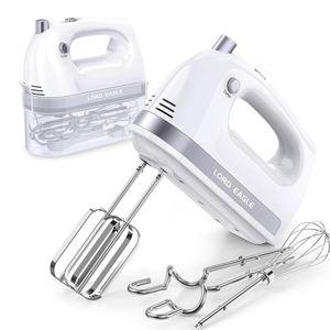 Lord Eagle Hand Mixer Electric Handheld 400W, 5-Speed Lightweight Kitchen Mixer with Storage Case, 5 Stainless Steel Attachments for Baking Cake Egg Cream Food Beater, Turbo+Eject Button
