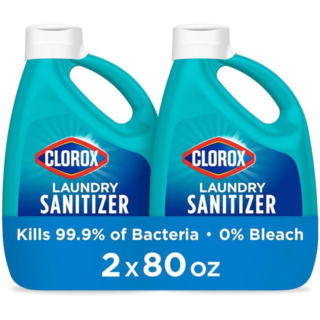 Clorox Laundry Sanitizer, Kills 99.9% of Odor-Causing Bacteria on Laundry, 80 Fl Oz, Pack of 2