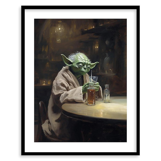 Star Wars Bar Art Prints - Premium Giclee Fine Art Print - Aesthetic Man Cave Wall Décor, Bourbon Whiskey Print Poster for Bar and Home Decor, Ready to Frame