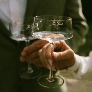 **[for bridal shower if attending]Personalized Champagne Coupe Glasses (set of 2)
