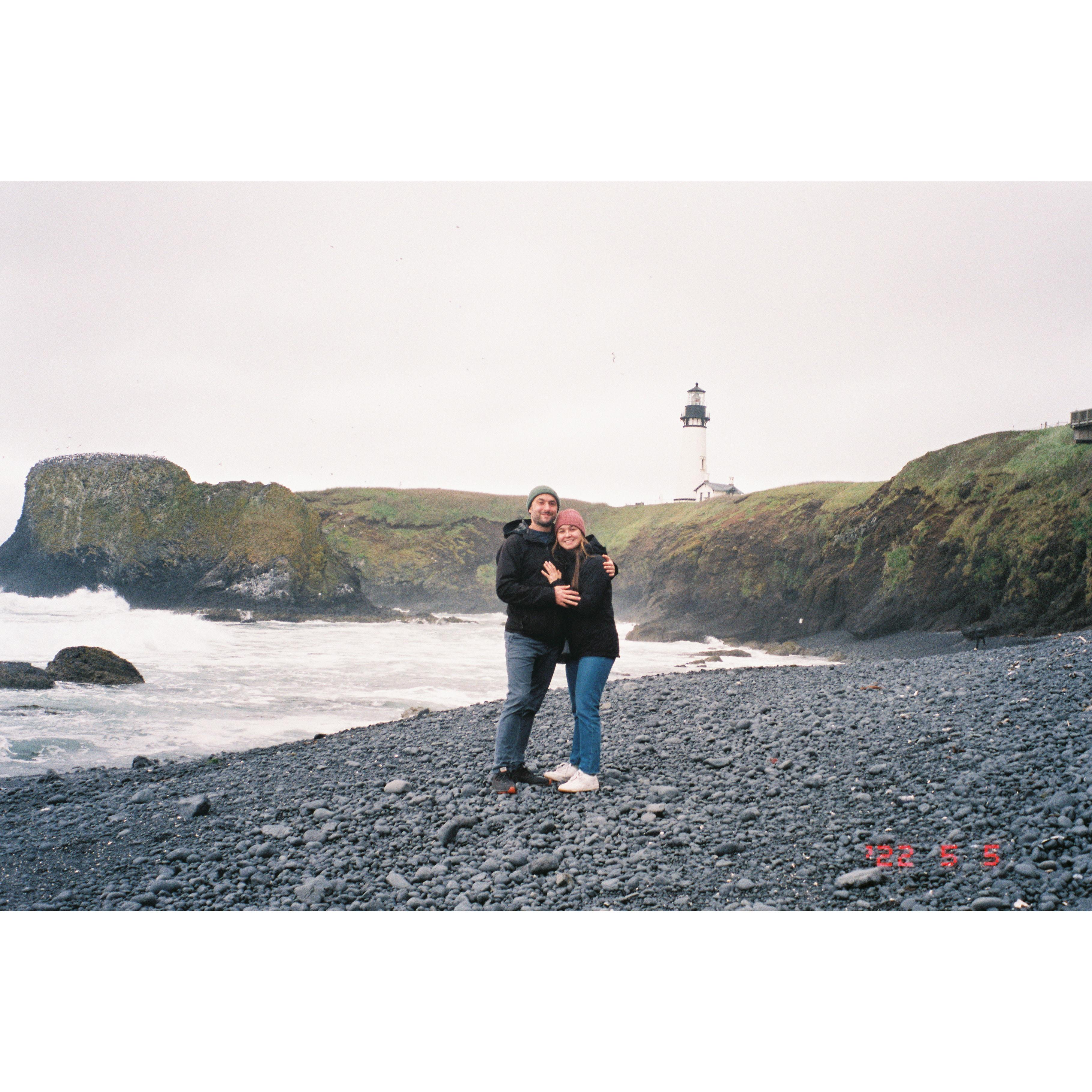 A trip to the Oregon Coast where Armin proposed.