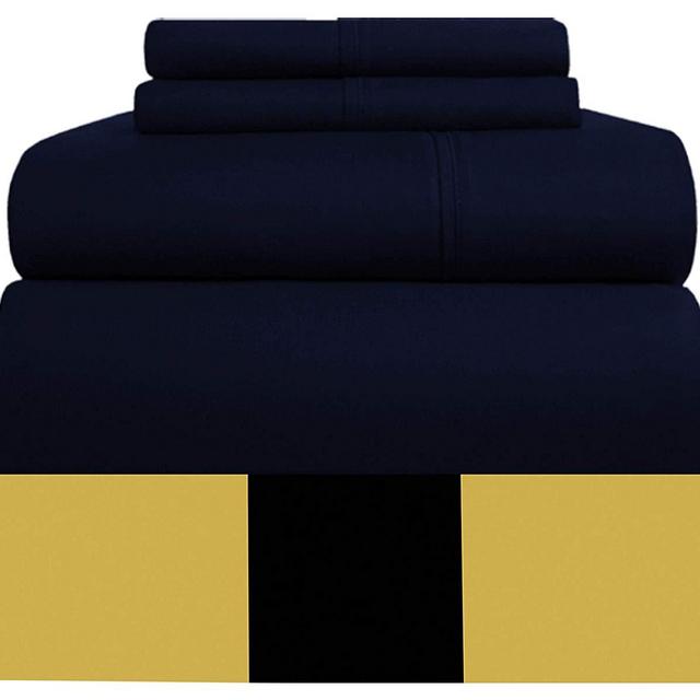 Urban Hut Egyptian Cotton Sheets Set (4 Piece) 800 Thread Count - Bedspread Deep Pocket Premium Bedding Set, Luxury Bed Sheets for Hotel Collection Soft Sateen Weave (Queen, Navy Blue)