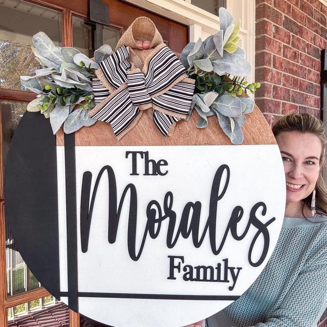 Personalized Door Decor | Front Door Hanger | Last Name Sign | Front Door Sign | Newlyweds | Engagement gift