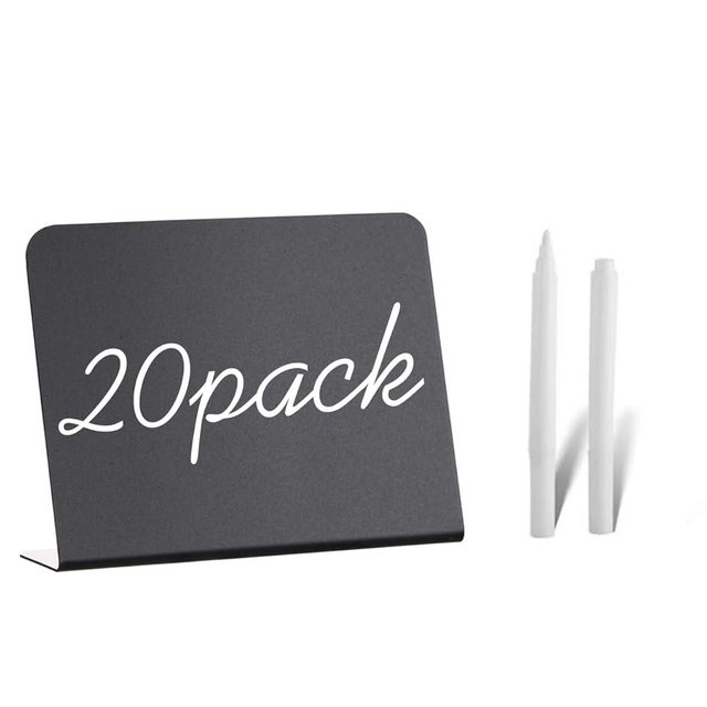 20 Pack Mini Chalkboard Signs - 4"x3" Food & Party Table Signs - Wedding & Bakery