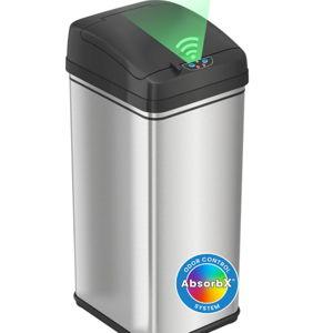 Touchless 13 Gallon Kitchen Trash Can with Lid & Odor Filter