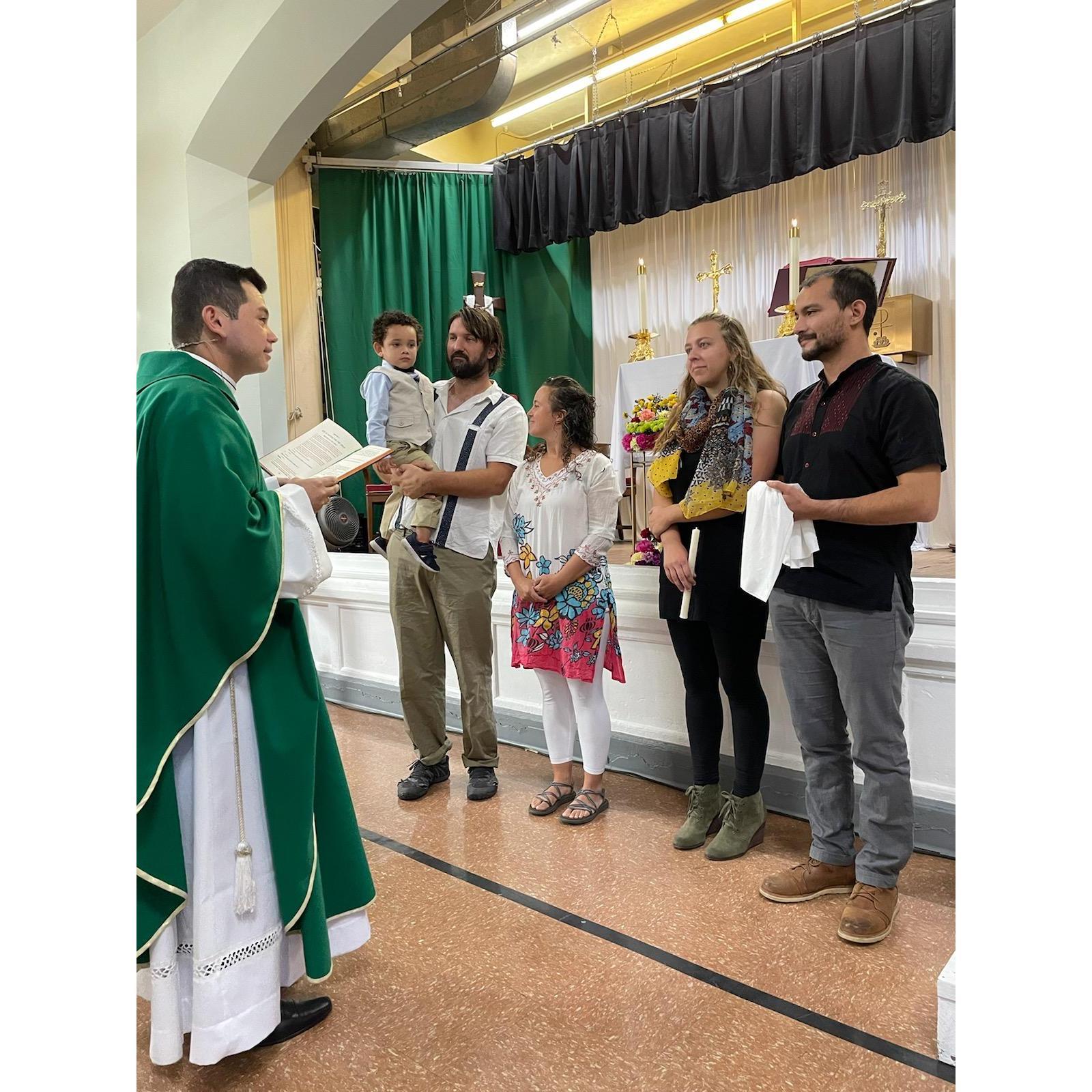 September 2021: Celebrating our godson Moses' Baptism in Kansas City
