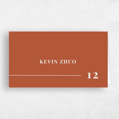 Light Rust, Orange Wedding Place Card - Dessau