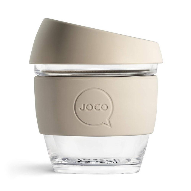 JOCO Cup 8oz - Eco-innovative Borosilicate Glass Reusable Classic Cup - (Sandstone)