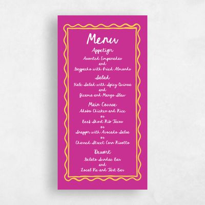 Fuchsia, Pink Wedding Menu - Nyssa