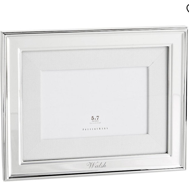 Personalized Silver-Plated Grosgrain Ribbon Mat Frames