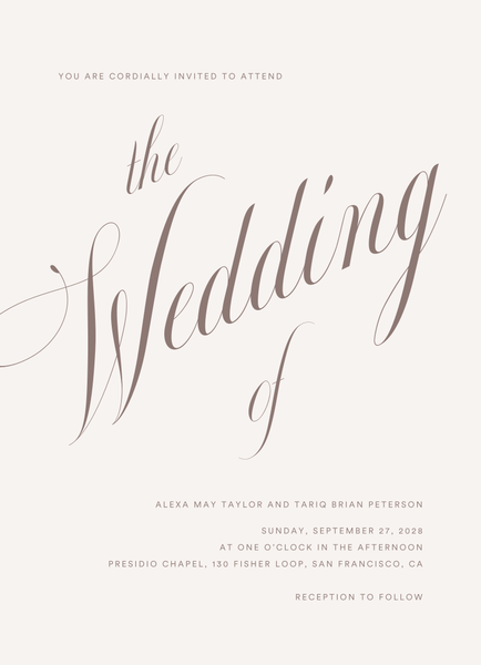 Dametta Classic | Light Oatmeal | Zola Wedding Invitations