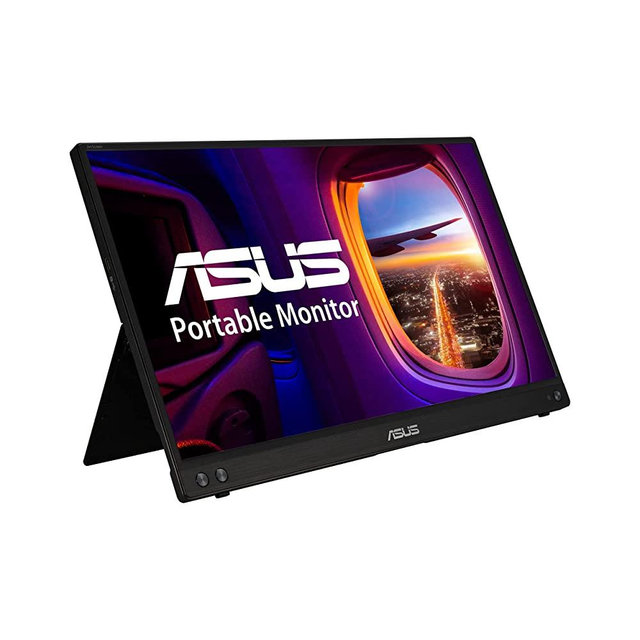ASUS ZenScreen 15.6” 1080P Portable Monitor (MB16ACV) - Full HD, IPS, Eye Care, Flicker Free, Blue Light Filter, Kickstand, USB-C Power Delivery, for Laptop, PC, Phone, Console, BLACK