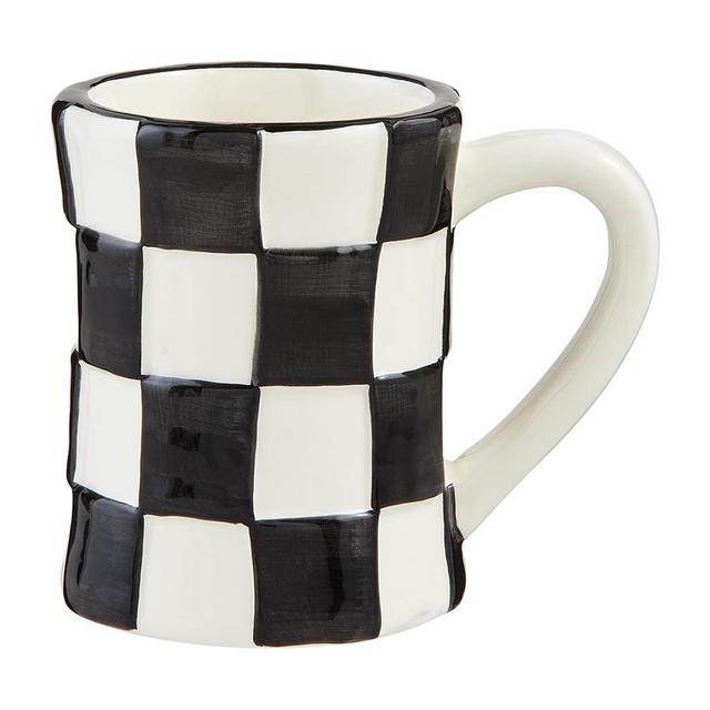 Mud Pie Large Check Bistro Mug; 12 oz
