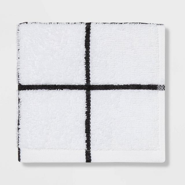 Everyday Grid Washcloth Black/White - Room Essentials™