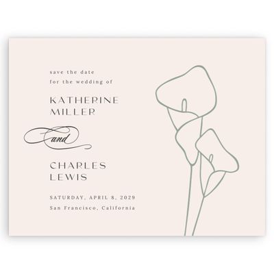 Beige Simple Wedding Digital Save the Date - Calle Landscape