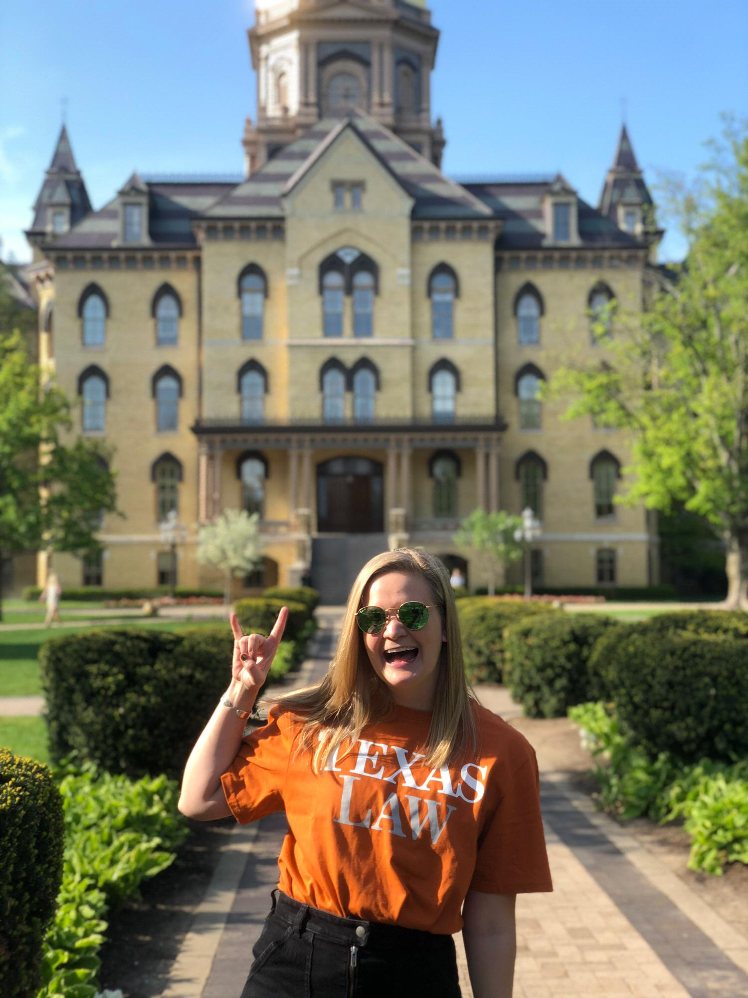 Annie started Law School at the University of Texas School of Law in 2018, this is her right after she accepted her offer to attend.