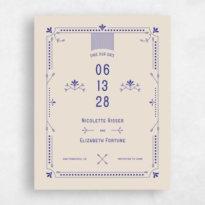 Blue Wedding Save the Date - Augusta Type
