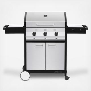 Meridian 3 Propane Gas BBQ Grill With 3 Burners