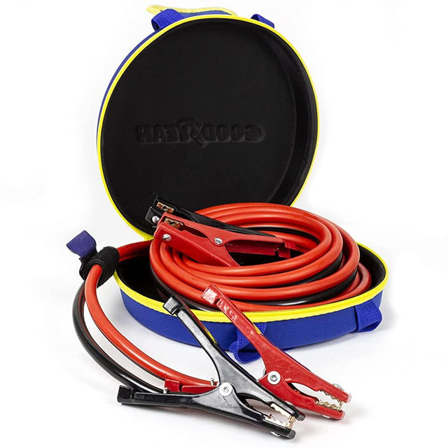 GOODYEAR, [4 GAUGE] Heavy Duty Jumper Cables with [HARD CARRY CASE], 16 FEET LONG Emergency Booster Cable, Compatible with [ALL VEHICLES]