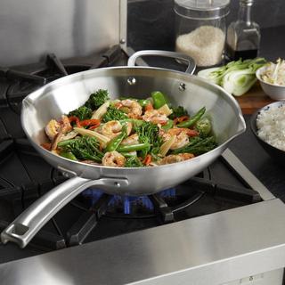 Classic Stainless Flat Bottom Wok