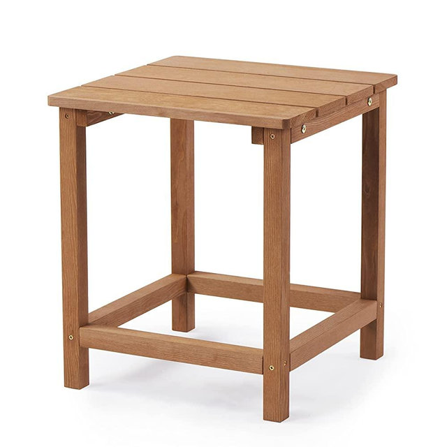 Outdoor Wooden Adirondack Patio Side Table, Cedar Wood Garden End Table, Coffee Table for Indoor or Outdoor