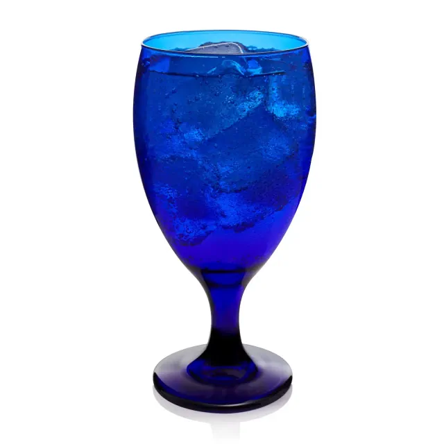 Libbey Premiere Cobalt Iced Tea Goblet Beverage Glasses, 16.25 ounce, Set of 12