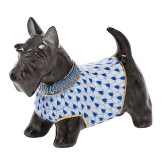 HEREND FISHNET SAPPHIRE SCOTTIE MCDUFF