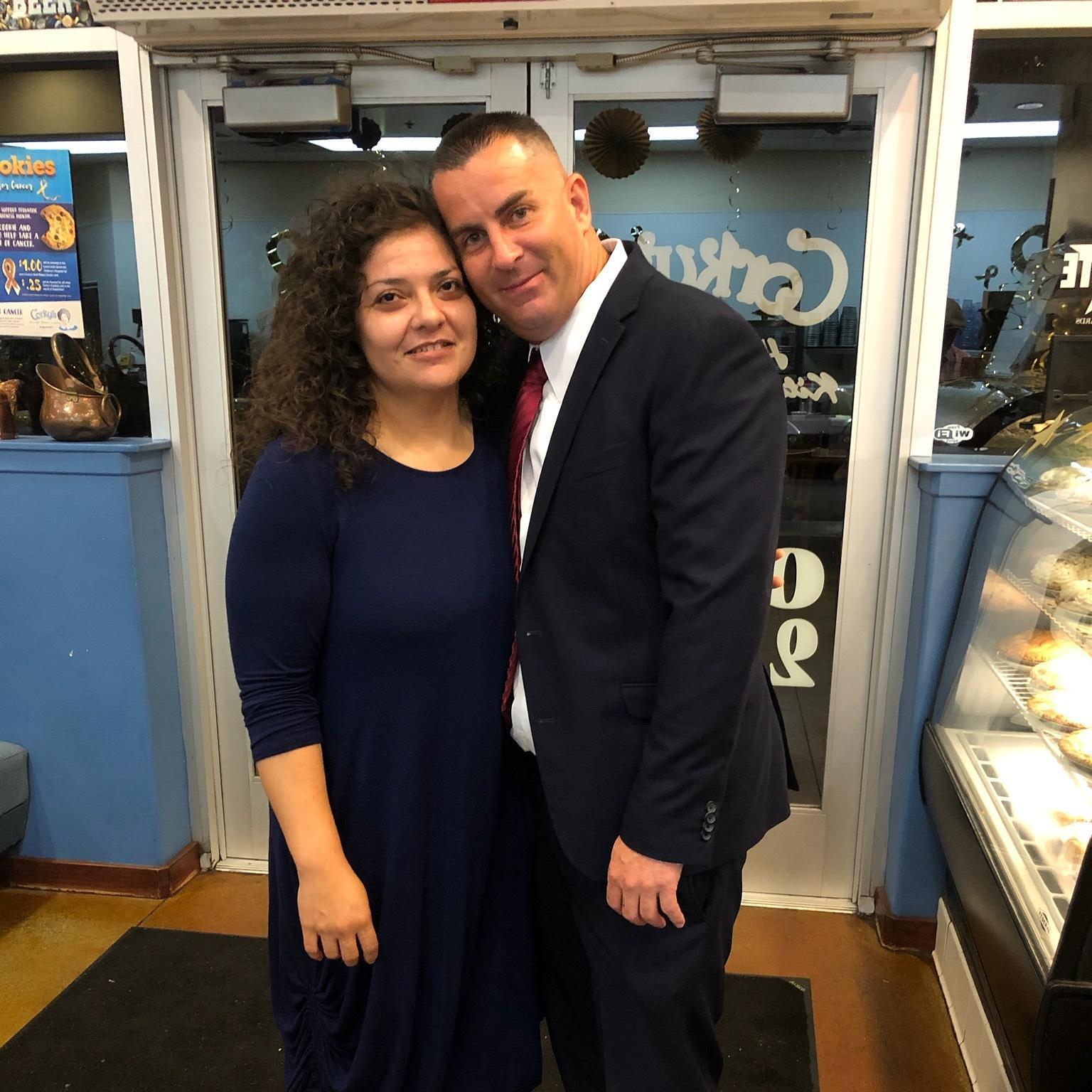 Sis. Janette Lee took this first pic of us at Corky's as an official couple.