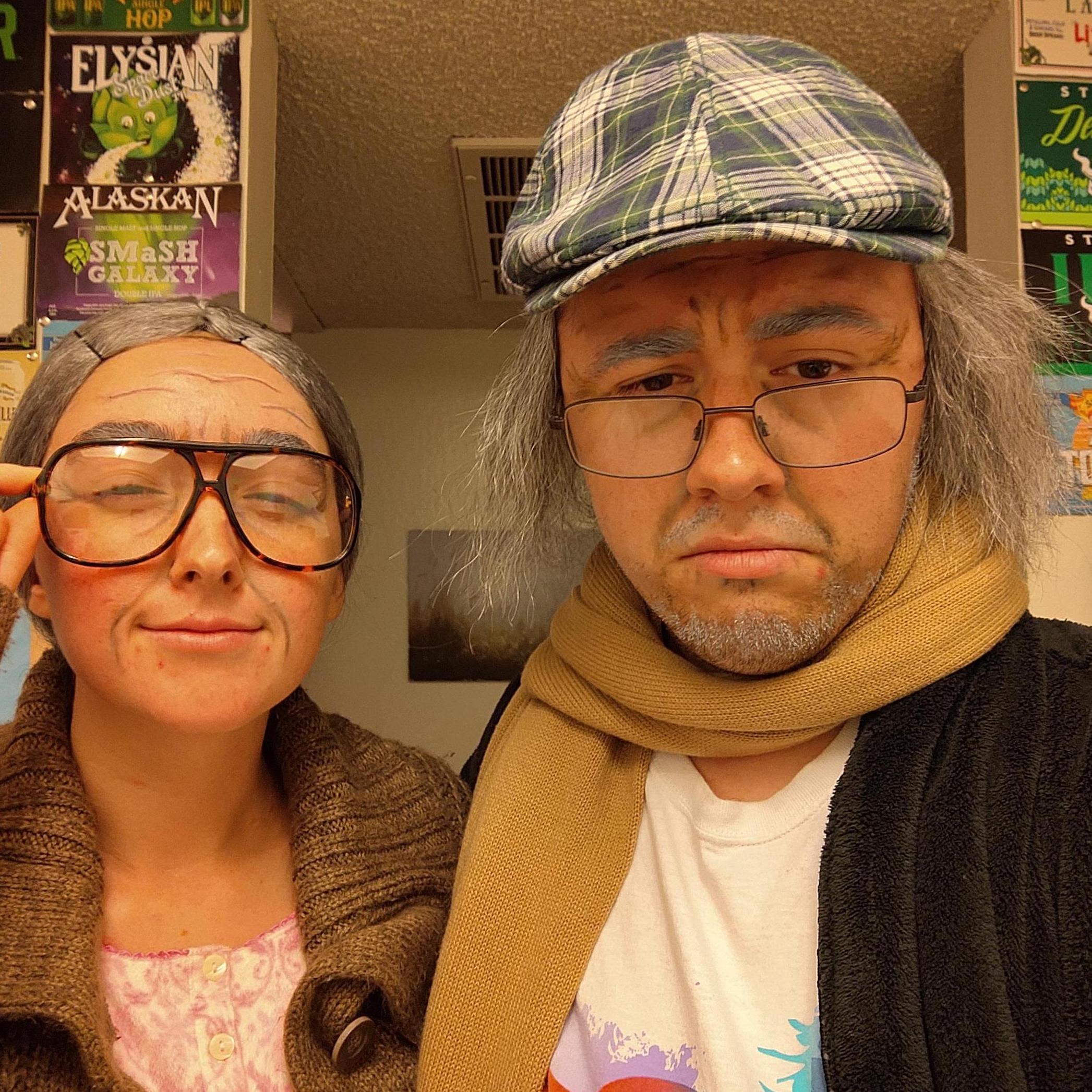 First Halloween. Was so much fun being grouchy old people.