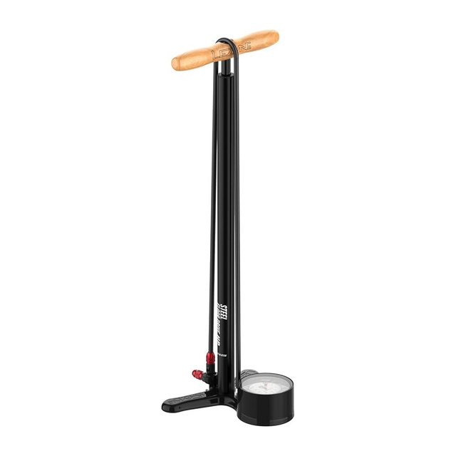 LEZYNE Steel Floor Drive 3.5 High Pressure Bicycle Floor Pump with 3.5" Analog/Digital Gauge - Durable 220 PSI Tire Air Pump for Road/Track Bikes - ABS-1 Pro Chuck Fits Presta & Schrader Valve