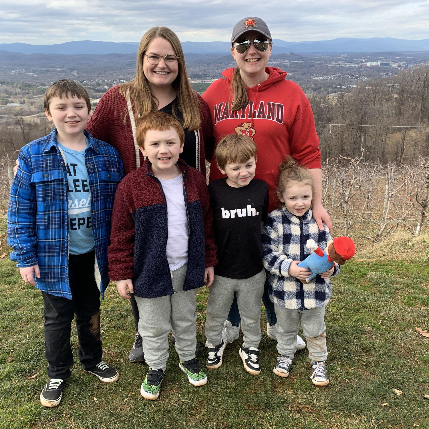 Apple picking with our nephews on Kelly's side. From left to right: Maddox, August, Finley, and Rowan