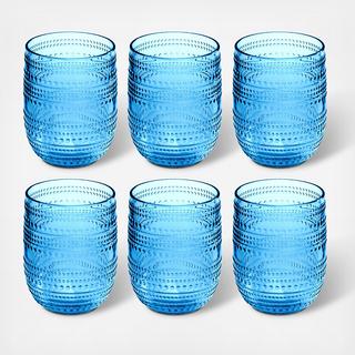 Beaded Acrylic Stemless Wine Glass, Set of 6