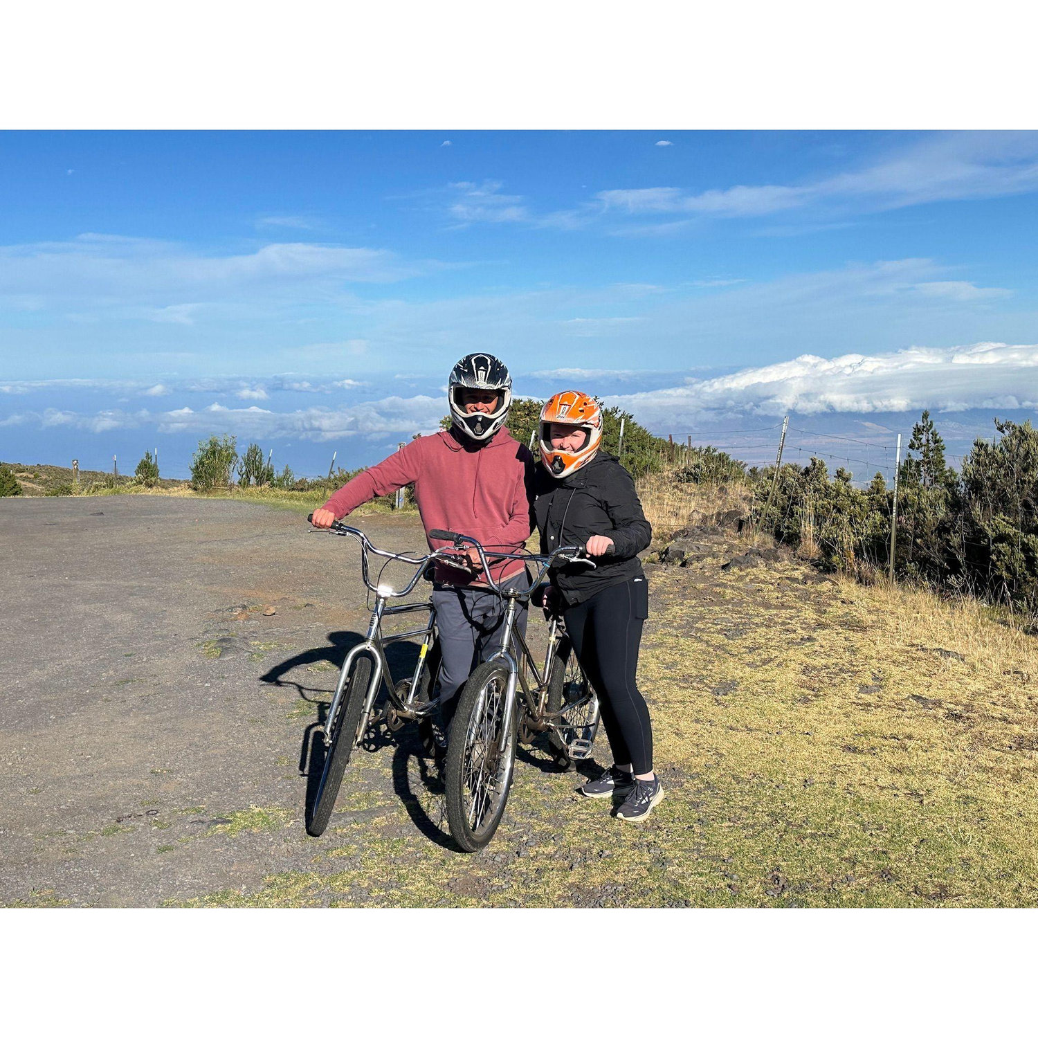 Mountain biking down a volcano in Hawaii