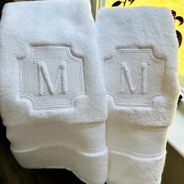 Monogram Embroidered Hand Towel Egyptian Cotton | Embroidered Towel | Embroidered Wash Towel Set