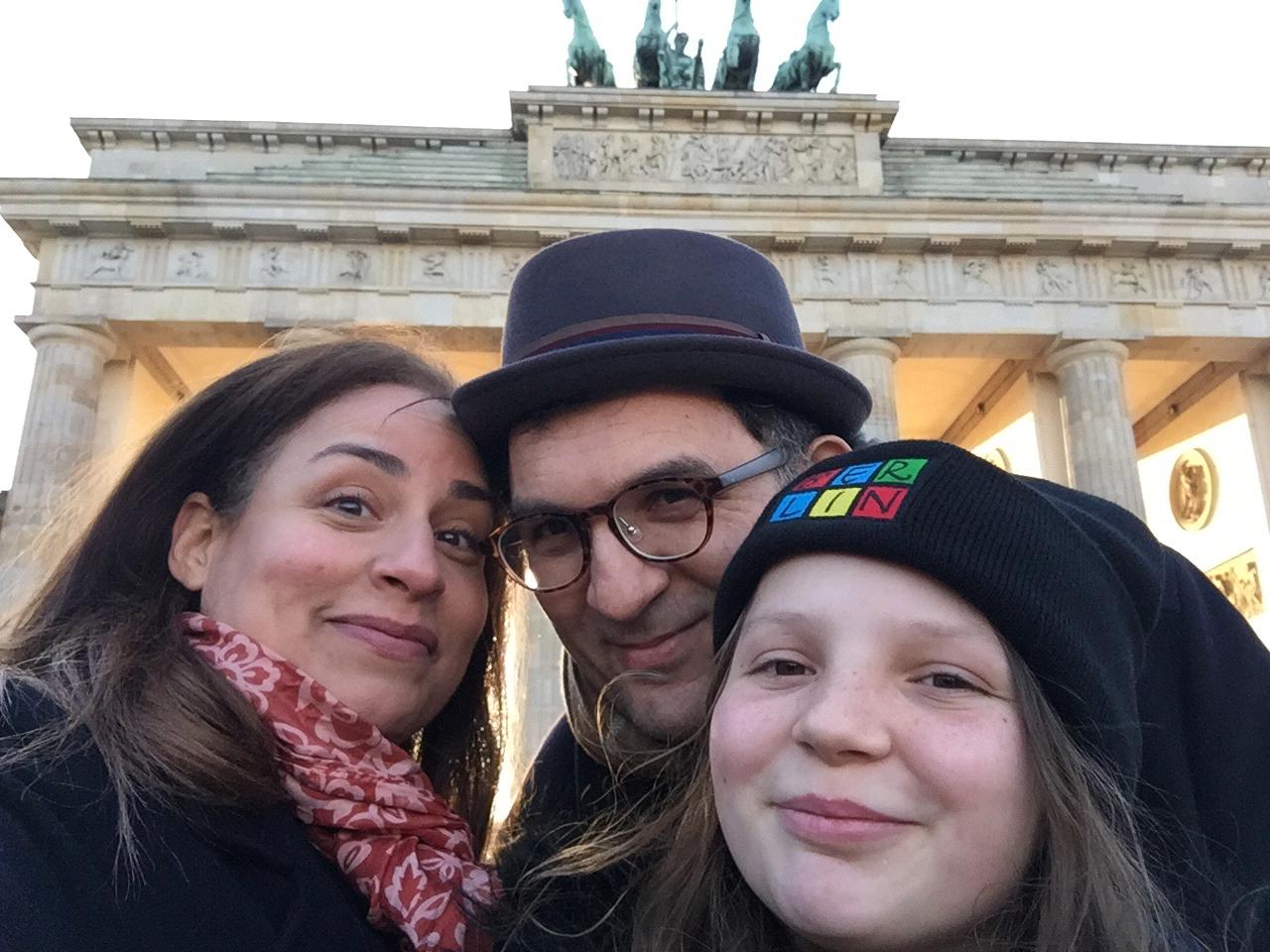 Our first time in Berlin together. By the Brandenburger Gate, Vala and I celebrated our birthdays.