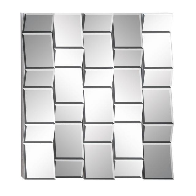 Ridge Road Décor Glam Wood Wall Mirror in Silver