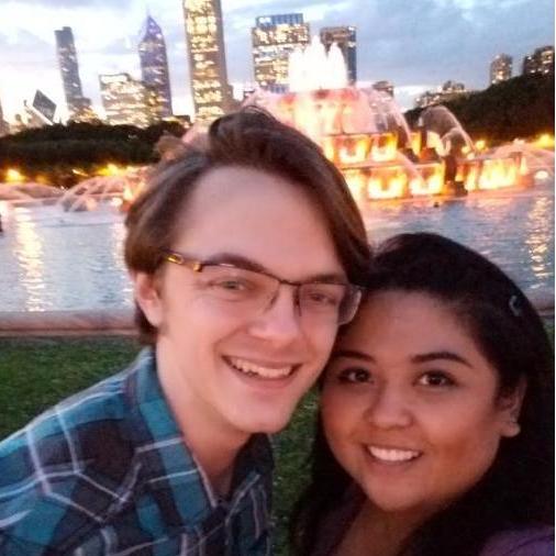 Just a date night in the city of Chicago. Buckingham fountain in the background.