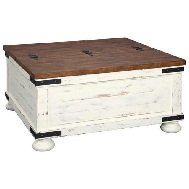Wystfield Cocktail Table with Storage White/Brown - Signature Design by Ashley