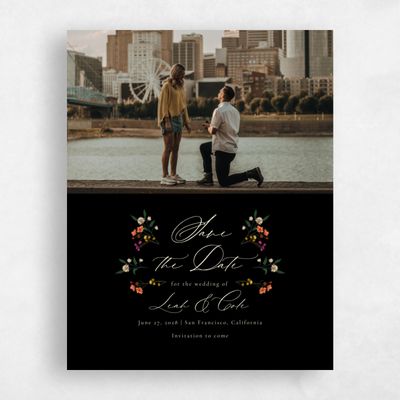 Black Wedding Save the Date - Agave Photo