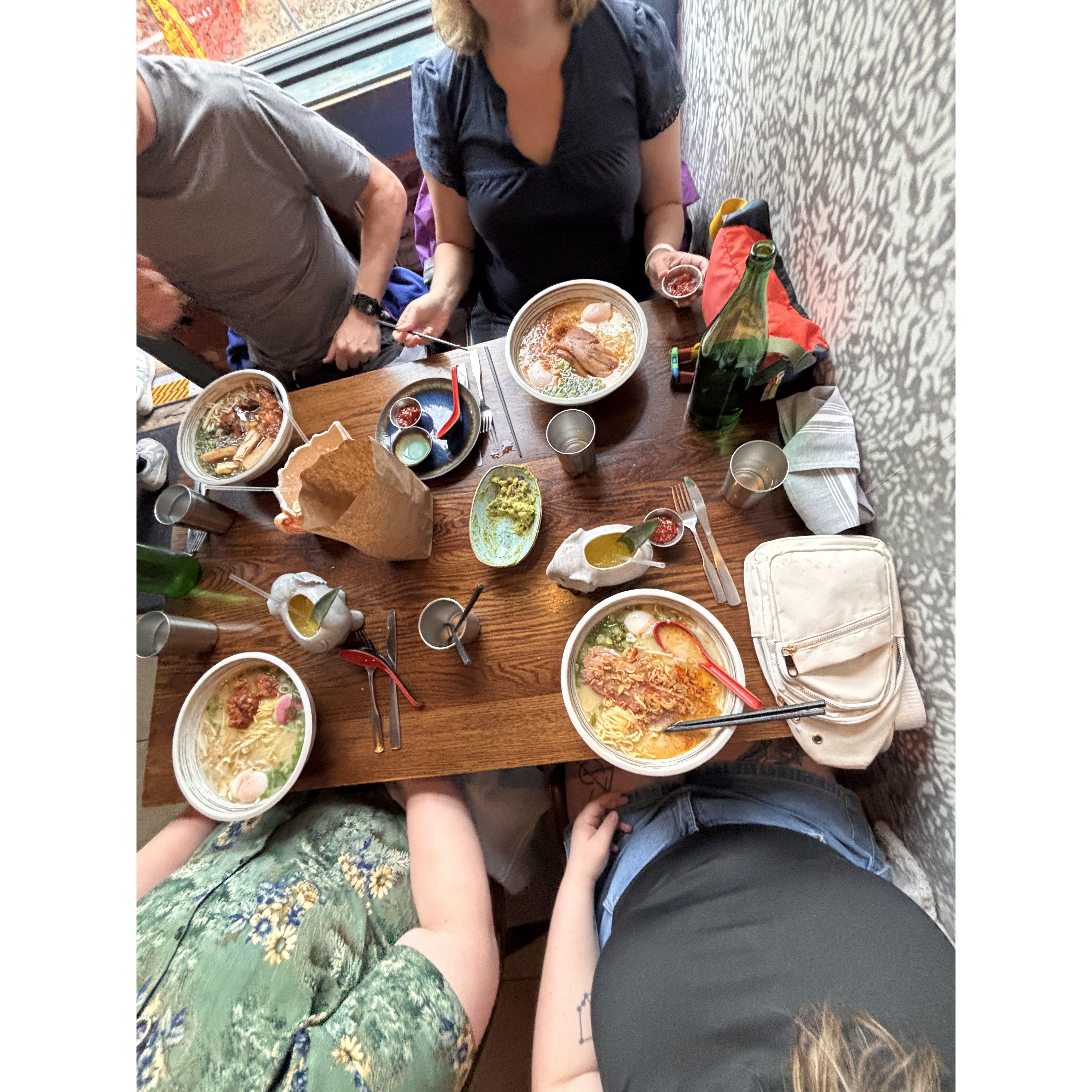 This was my very first time having Ramen! We went with Carissa's aunt and uncle to one of their favorite Ramen places in Colorado. It was so yummy!- Kelly