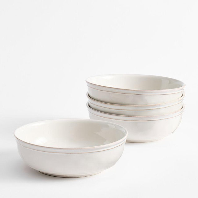 Cambria Stoneware Pasta Bowls, Set of 4 - Stone