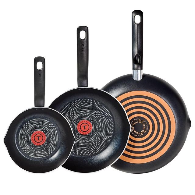T-Fal Simply Cook 3pc Nonstick Fry Pan Set Black