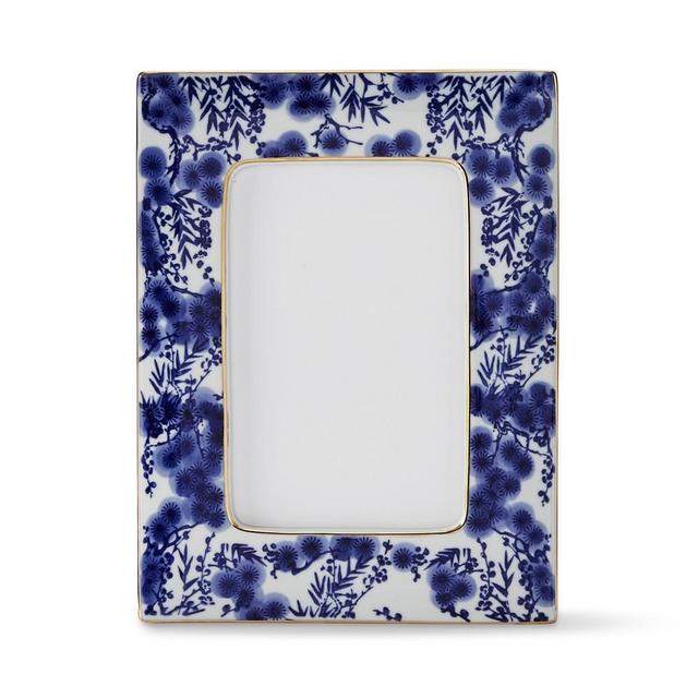 Blue and White Ceramic Picture Frame, 4X6"