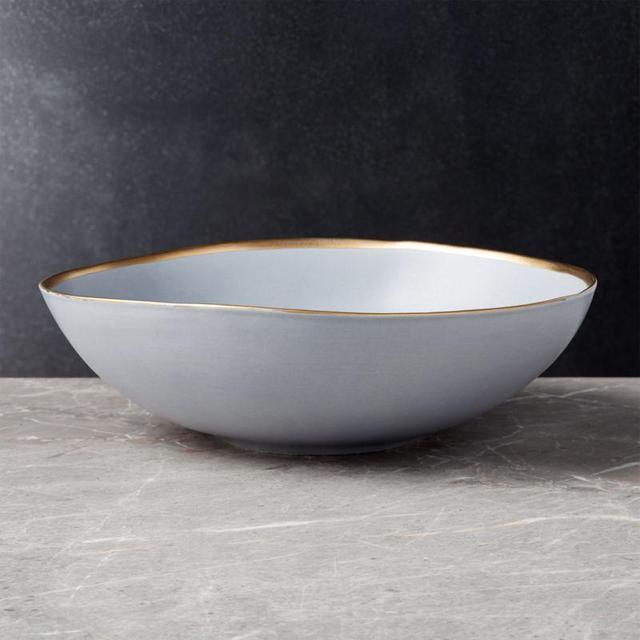 Addison Grey Gold Rim Serving Bowl