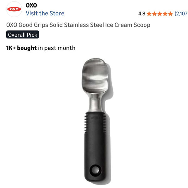 OXO ice cream scoop