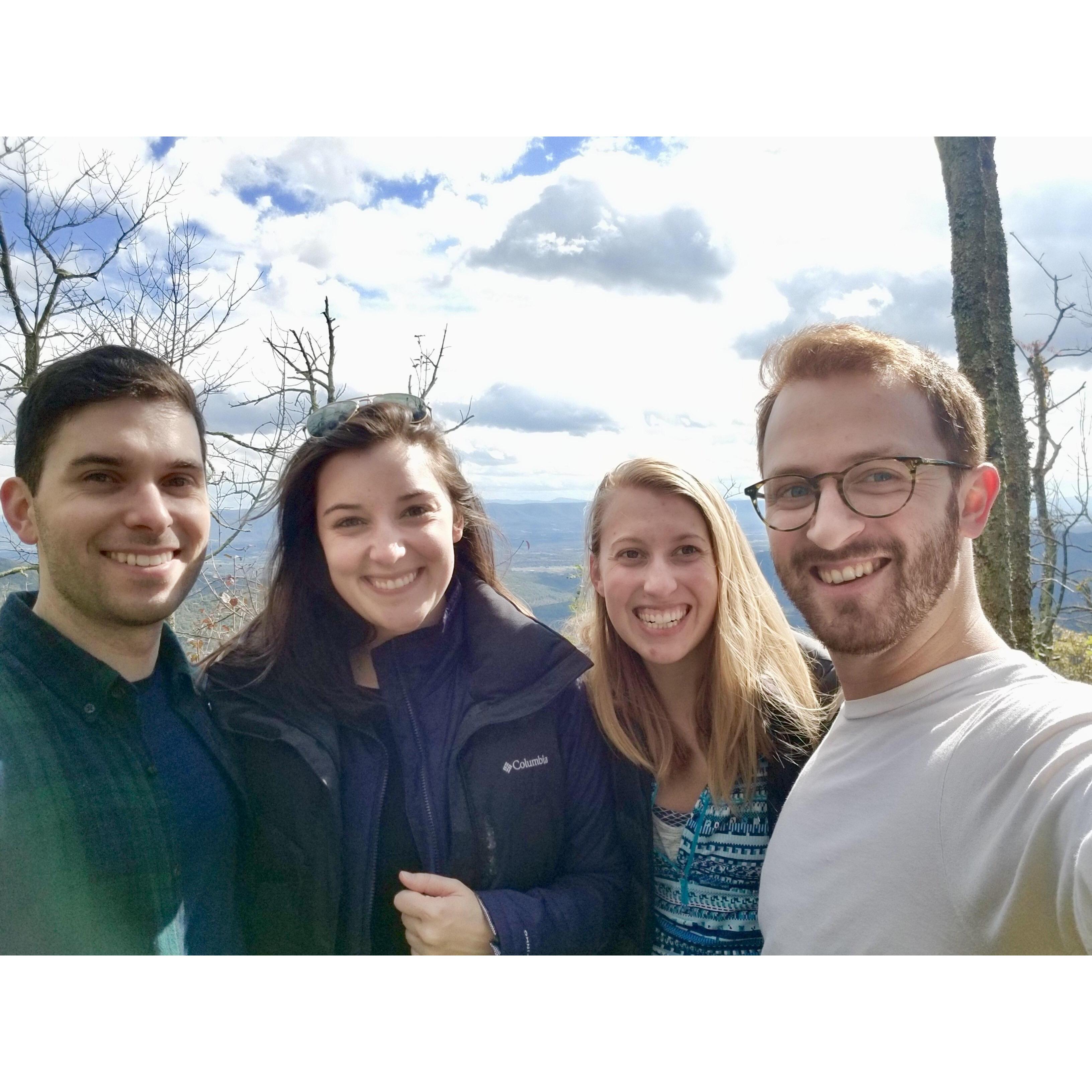 Hiking with West Virginia with some of our dear friends- Carolyn and Alex