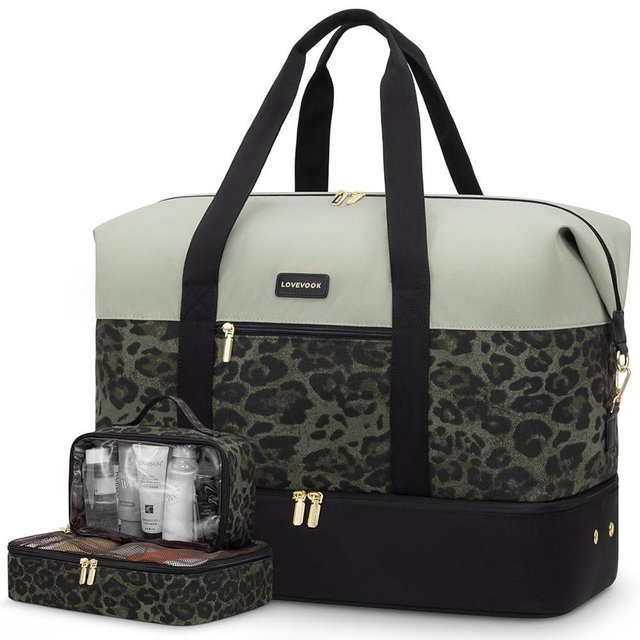 LOVEVOOK Weekender Bag, Large Travel Duffel Bag for Women with 2 Packing Cubes, Carry on Overnight Bag with Shoe Compartment, Mom Hospital Bags for Labor and Delivery