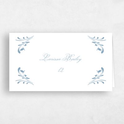 Dusty Blue Wedding Place Card - Camberley