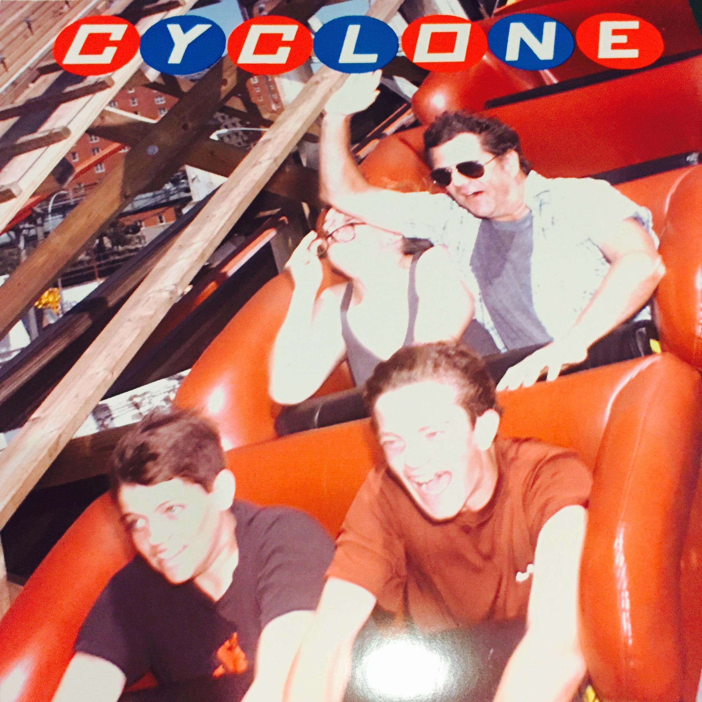 Enjoying our time on the Cyclone! Promise!