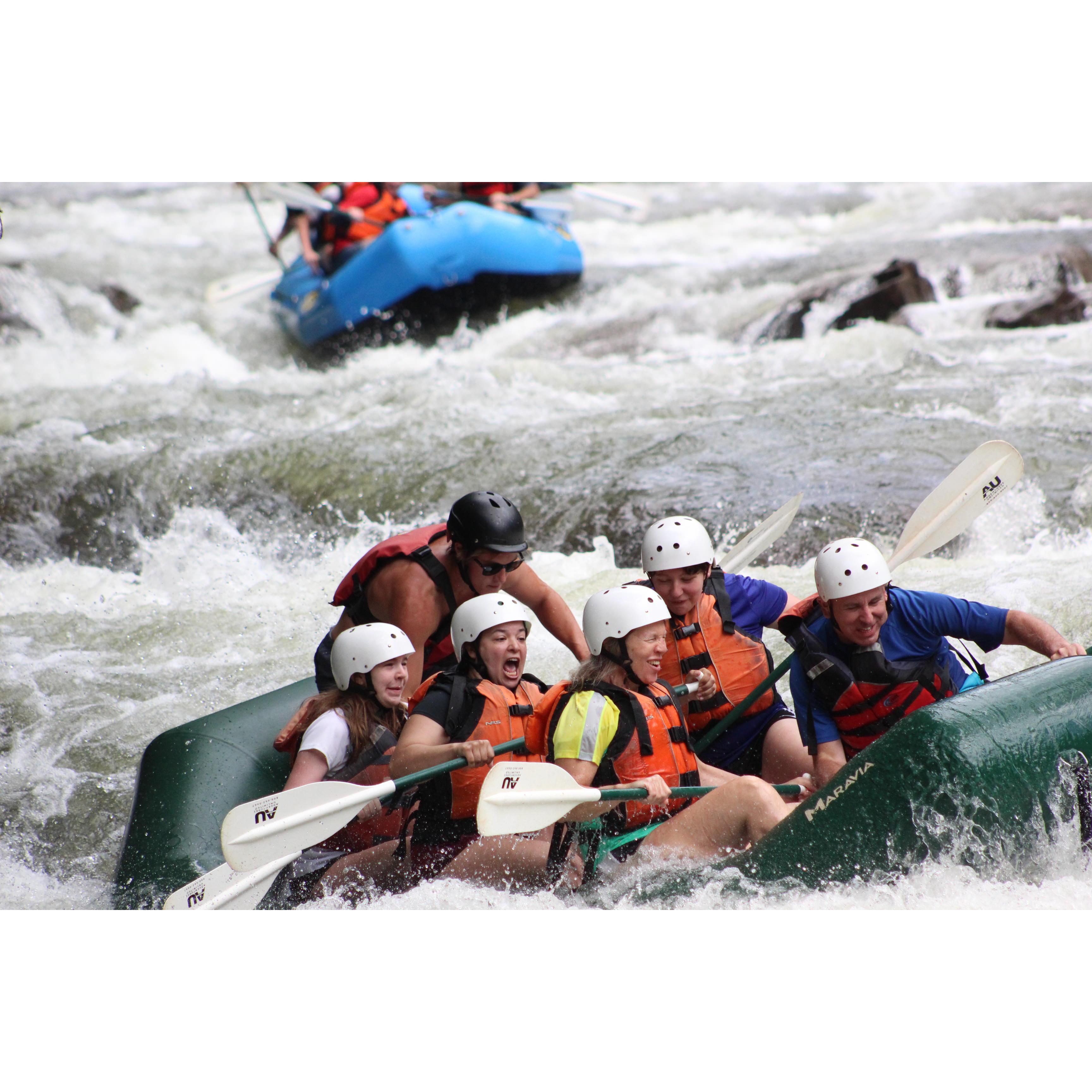 Ariel's first time white-water rafting with Bee's family in TN